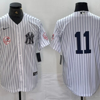Men's New York Yankees #11 Anthony Volpe White Cool Base Stitched Baseball JerseyS 4