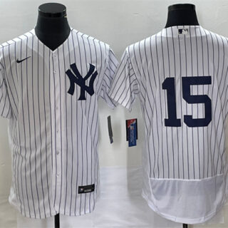 Men's New York Yankees #15 Thurman Munson White Flex Base Stitched Baseball Jersey