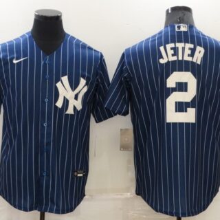 Men's New York Yankees #2 Derek Jeter Navy Cool Base Stitched JerseyS