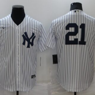 Men's New York Yankees #21 Paul O'Neill White Cool Base Stitched Baseball Jersey