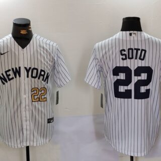 Men's New York Yankees #22 Juan Soto White Cool Base Stitched Baseball Jerseys
