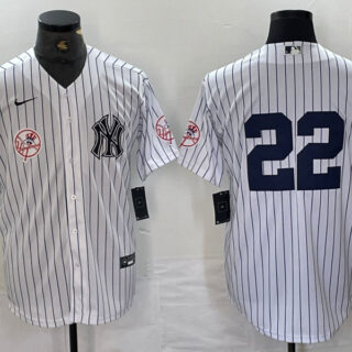 Men's New York Yankees #22 Juan Soto White Cool Base Stitched Baseball Jersey