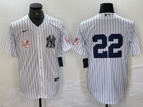 Men's New York Yankees #22 Juan Soto White Cool Base Stitched Baseball Jersey