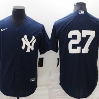 Men's New York Yankees #27 Giancarlo Stanton Navy Cool Base Stitched Jersey