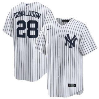 Men's New York Yankees #28 Josh Donaldson White Cool Base Stitched Baseball Jersey