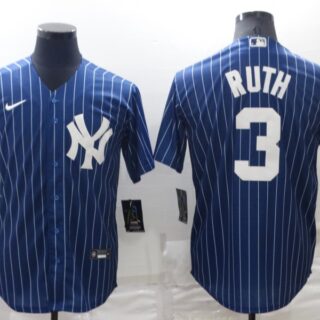 Men's New York Yankees #3 Babe Ruth Navy Cool Base Stitched Jersey