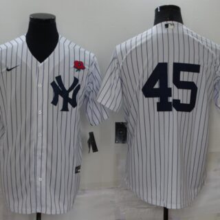 Men's New York Yankees #45 Gerrit Cole White Cool Base Stitched Baseball Jersey