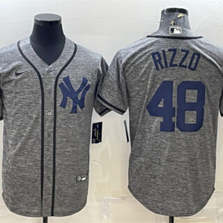 Men's New York Yankees #48 Anthony Rizzo Grey Cool Base Stitched Jersey