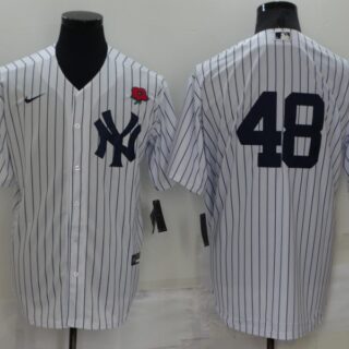 Men's New York Yankees #48 Anthony Rizzo White Cool Base Stitched Baseball Jersey
