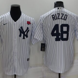 Men's New York Yankees #48 Anthony Rizzo White Cool Base Stitched Baseball Jerseys