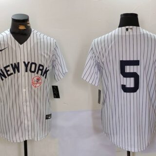 Men's New York Yankees #5 Joe DiMaggio White Cool Base Stitched Baseball Jerseys