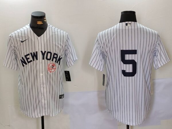 Men's New York Yankees #5 Joe DiMaggio White Cool Base Stitched Baseball Jerseys