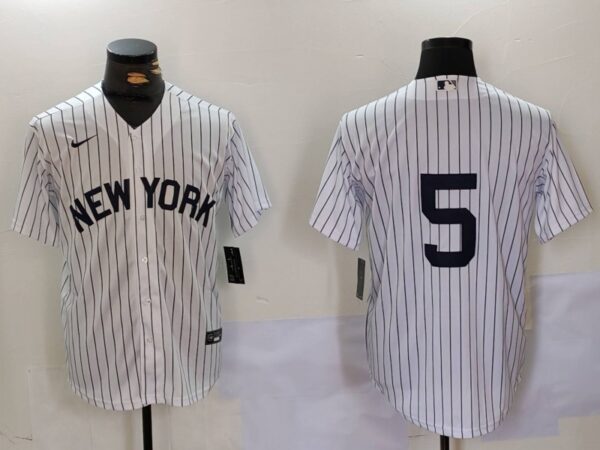 Men's New York Yankees #5 Joe DiMaggio White Cool Base Stitched Baseball Jerseys