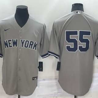 Men's New York Yankees #55 Domingo German Grey Cool Base Stitched Baseball Jersey