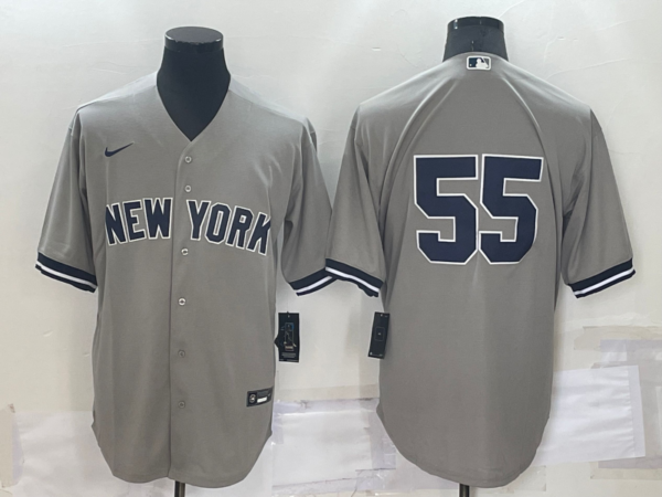 Men's New York Yankees #55 Domingo German Grey Cool Base Stitched Baseball Jersey