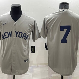 Men's New York Yankees #7 Mickey Mantle Grey Field Of Dreams Cool Base Stitched Baseball Jersey