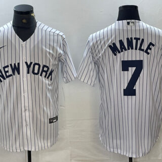 Men's New York Yankees #7 Mickey Mantle White Cool Base Stitched Baseball Jersey