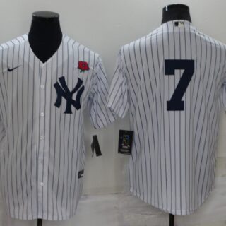 Men's New York Yankees #7 Mickey Mantle White Cool Base Stitched Baseball Jersey