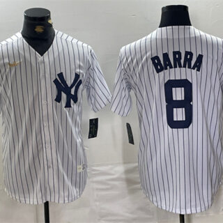 Men's New York Yankees #8 Yogi Berra White Cool Base Stitched Baseball Jersey