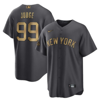 Men's New York Yankees #99 Aaron Judge 2022 All-Star Charcoal Cool Base Stitched Baseball Jersey