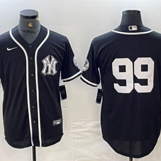 Men's New York Yankees #99 Aaron Judge Black Cool Base Stitched Baseball Jersey 1