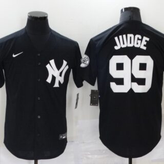 Men's New York Yankees #99 Aaron Judge Black Stitched MLB Nike Cool Base Throwback Jersey
