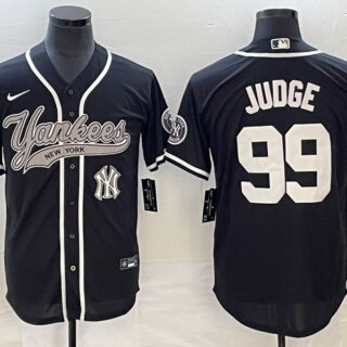 Men's New York Yankees #99 Aaron Judge Black With Patch Cool Base Stitched Baseball Jersey