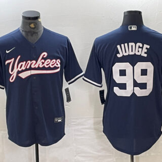 Men's New York Yankees #99 Aaron Judge Navy Cool Base Stitched Baseball Jersey