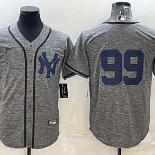 Men's New York Yankees #99 Aaron Judgey Grey Cool Base Stitched Jersey
