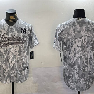 Men's New York Yankees Blank 2024 Arctic Camo Stitched Baseball Jersey
