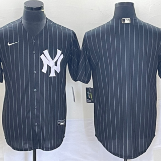 Men's New York Yankees Blank Black Cool Base Stitched Baseball Jersey