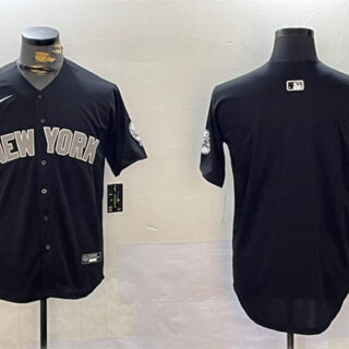 Men's New York Yankees Blank Black With Patch Limited Stitched Baseball Jersey