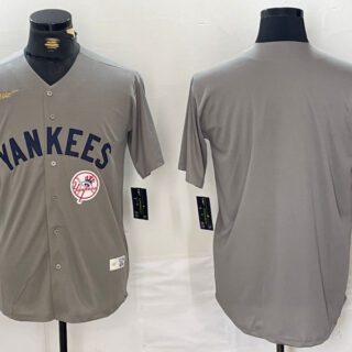 Men's New York Yankees Blank Grey Cool Base Stitched Baseball Jerseys