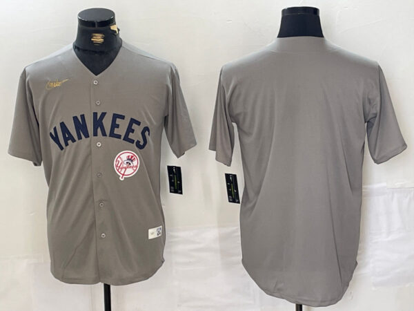 Men's New York Yankees Blank Grey Cool Base Stitched Baseball Jerseys