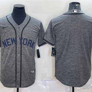 Men's New York Yankees Blank Grey Cool Base Stitched Jersey