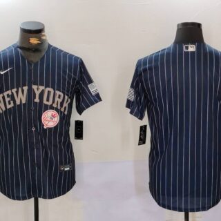 Men's New York Yankees Blank Navy Cool Base Stitched Baseball Jerseys