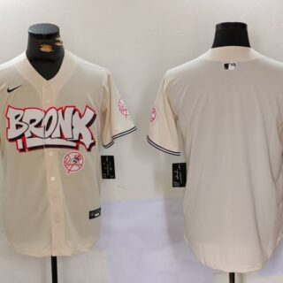 Men's New York Yankees Blank The Bronx Graffiti V2 Vapor Limited Stitched Baseball Jerseys