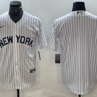 Men's New York Yankees Blank White Cool Base Stitched Baseball Jersey