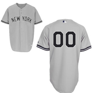 Men's New York Yankees Road Gray Authentic Customized Baseball Jersey