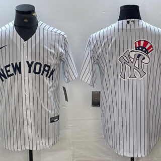 Men's New York Yankees Team Big Logo White Cool Base Stitched Baseball Jersey