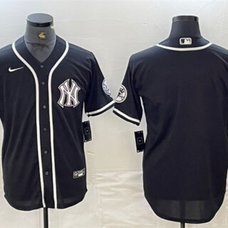 Men's New York Yankees White Team Big Logo Cool Base Stitched Baseball Jersey 2