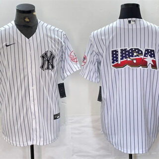 Men's New York Yankees White Team Big Logo Cool Base Stitched Baseball Jersey 9