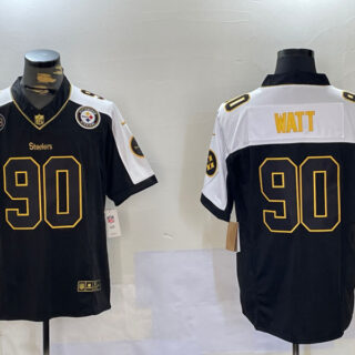 Men's Nike Pittsburgh Steelers #90 T. J. Watt Black Team Color Stitched NFL Vapor Untouchable Limited Jerseys