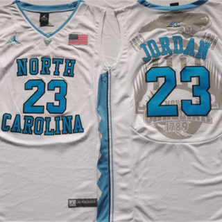 Men's North Carolina Tar Heels #23 Michael Jordan White Stitched Jersey