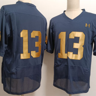 Men's Notre Dame Fighting Irish #13 Riley Leonard No Name Navy With Name Limited Stitched Jersey