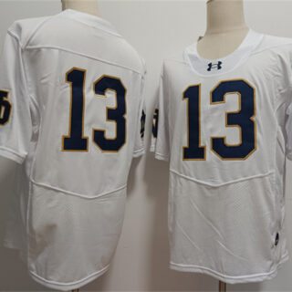 Men's Notre Dame Fighting Irish #13 Riley Leonard White 2024 F.U.S.E. Limited Stitched Jersey