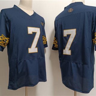 Men's Notre Dame Fighting Irish #7 Audric Estime Navy Limited Stitched Jersey