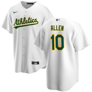Men's Oakland Athletics #10 Nick Allen White Cool Base Stitched Jersey