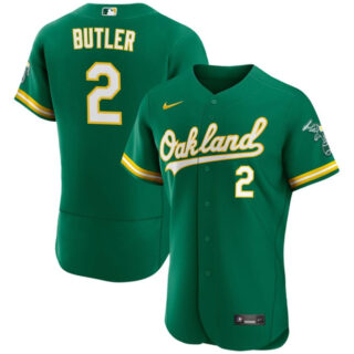 Men's Oakland Athletics #2 Lawrence Butler Green Flex Base Stitched Jersey