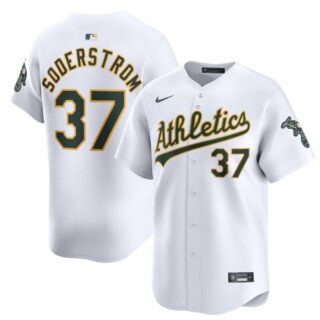 Men's Oakland Athletics #37 Tyler Soderstrom White Home Limited Stitched Jersey